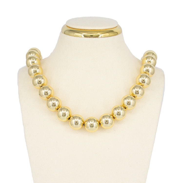 COLLAR BALIN 12 MM BAÑO DE RODIO