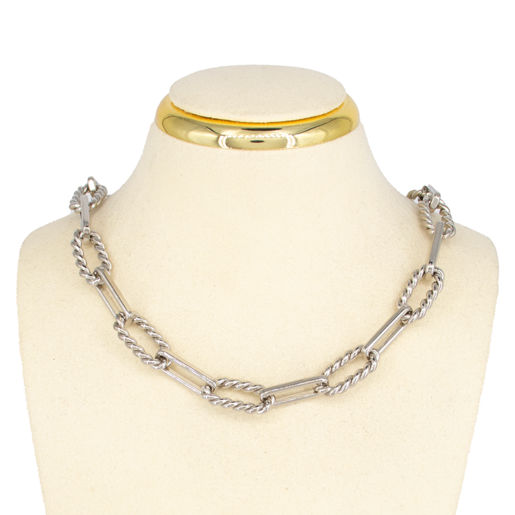 CADENAS CLICK DIAMANTADO Y LISO BAÑO DE RODIO