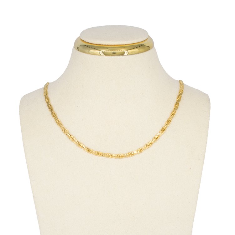 CADENA TRENZA EN BAÑO EN RODIO