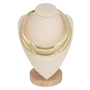 CADENA CHOKER DOBLE LAZO DORADO BAÑO EN RODIO