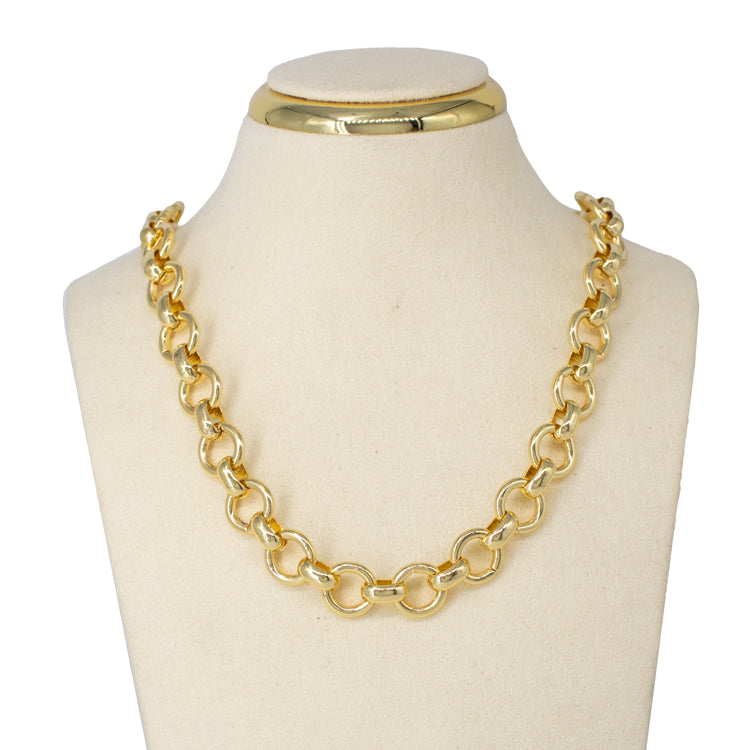 CADENA ESLABON CIRCULAR BAÑO EN RODIO