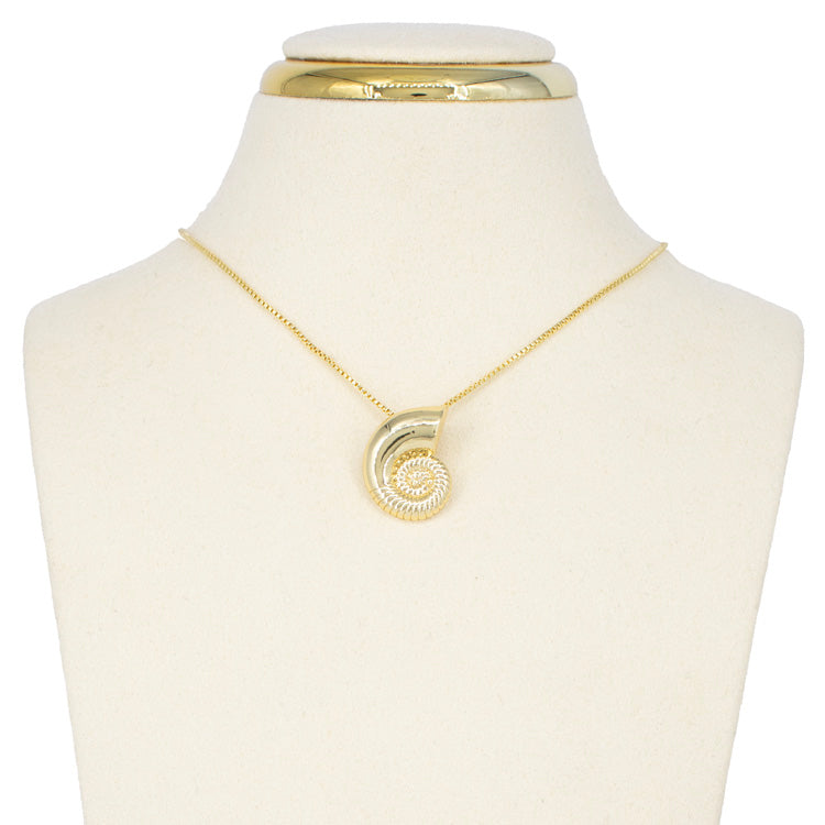 DIJE CARACOL DORADO BAÑO EN RODIO