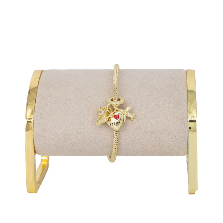 DIJE CHARM CORAZON I FRAVE BAÑO EN RODIO