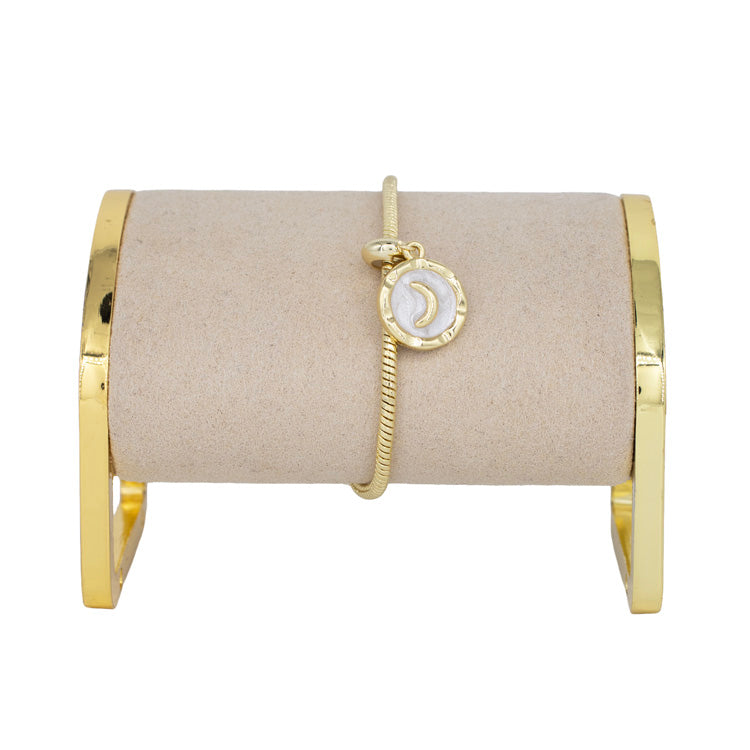 DIJE CHARM LUNA DORADA BAÑO EN RODIO