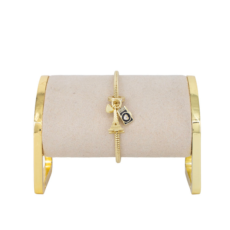 DIJE CHARM TORRE CORAZON BAÑO EN RODIO