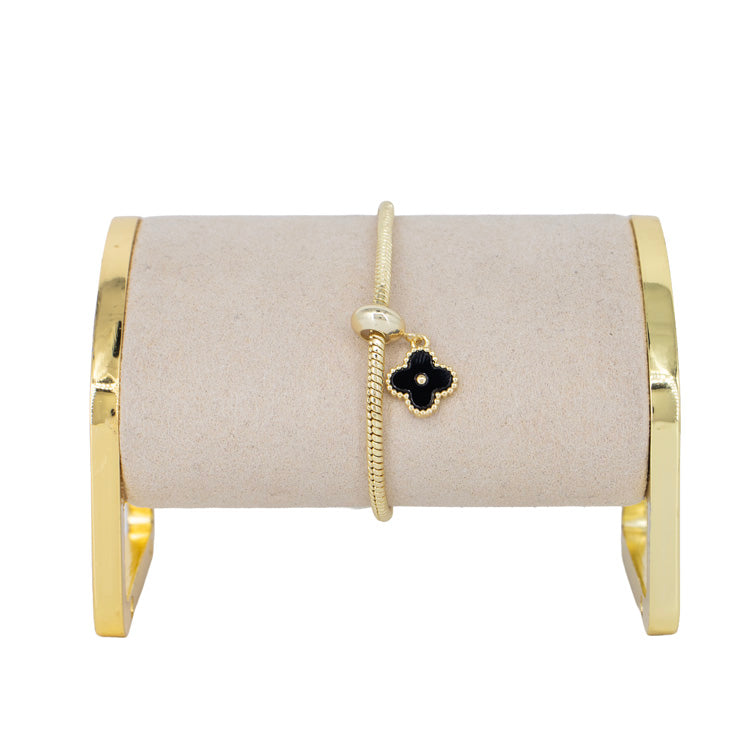 DIJE CHARM TREBOL BAÑO EN RODIO