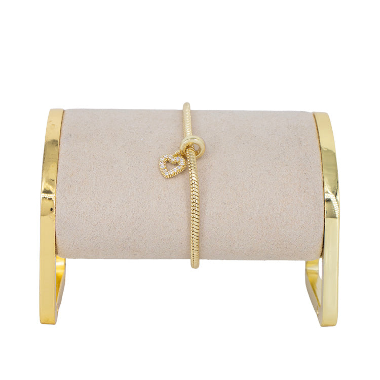 DIJE CORAZON CIRCONADO BAÑO EN RODIO