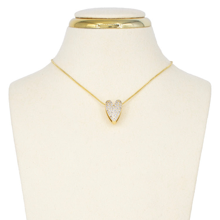 DIJE CORAZON CIRCONADO BAÑO EN RODIO