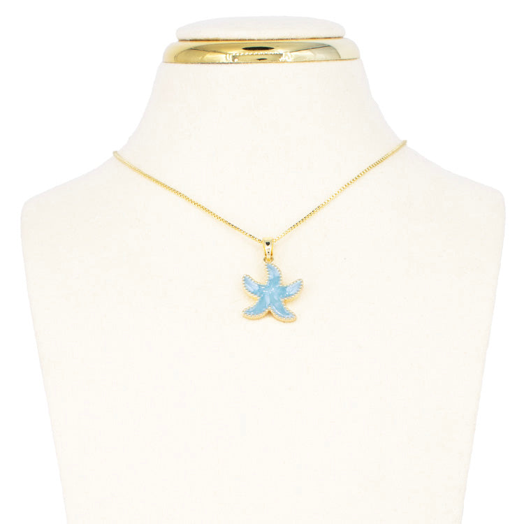 DIJE ESTRELLA AZUL BAÑO EN RODIO