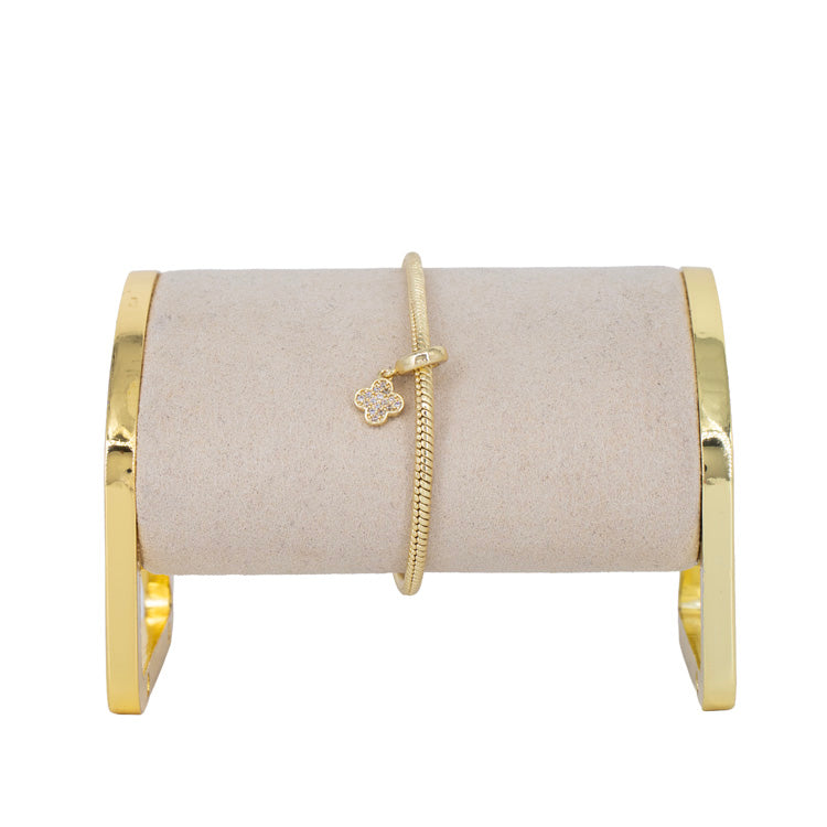 DIJE MINI TREBOL BAÑO EN RODIO