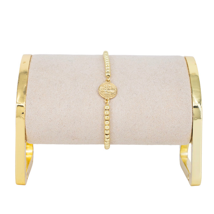 DIJE SAN BENITO PARA PULSERA BAÑO EN RODIO