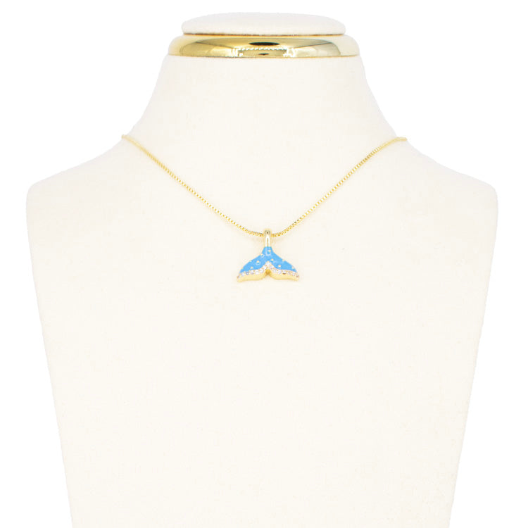 DIJE SIRENA AZUL BAÑO EN RODIO