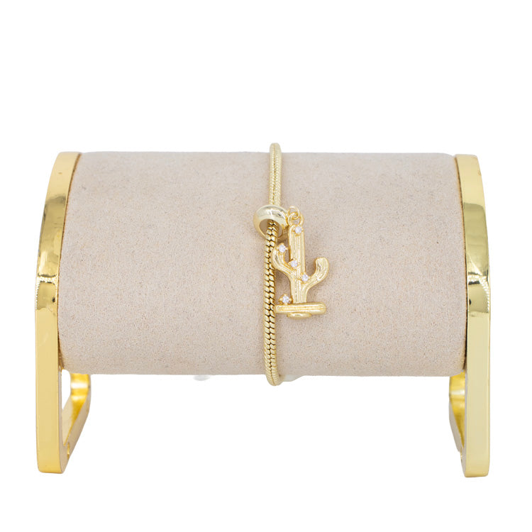 DIJE CHARM CACTUS DORADO BAÑO EN RODIO