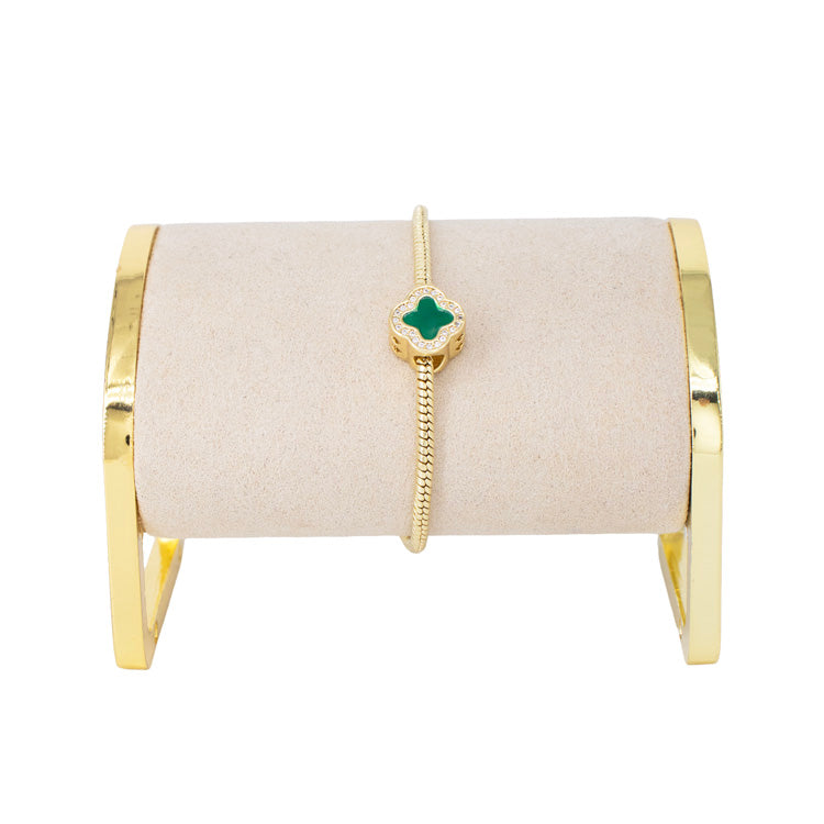 DIJE CHARM TREBOL BAÑO EN RODIO