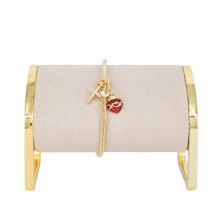 DIJE CORAZON SAGRADO BAÑO EN RODIO