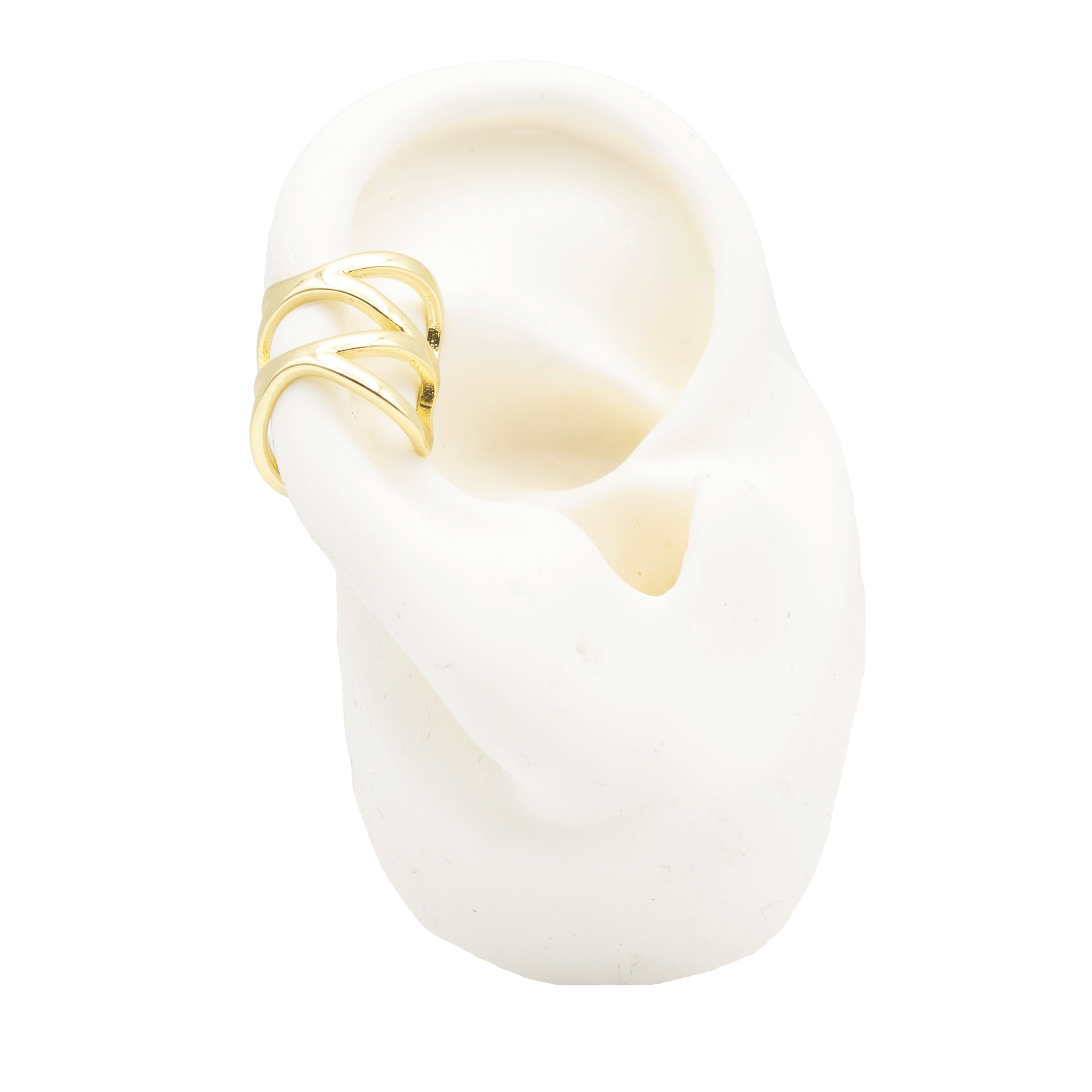 EARCUFF DOBLE X BAÑO EN RODIO