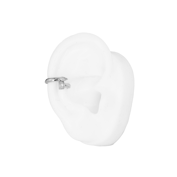 EARCUFF CLAVO LISO DORADO BAÑO EN RODIO