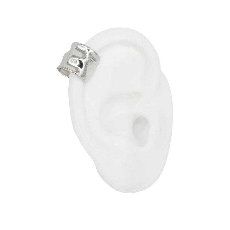 EARCUFF MARTILLADO BAÑO EN RODIO