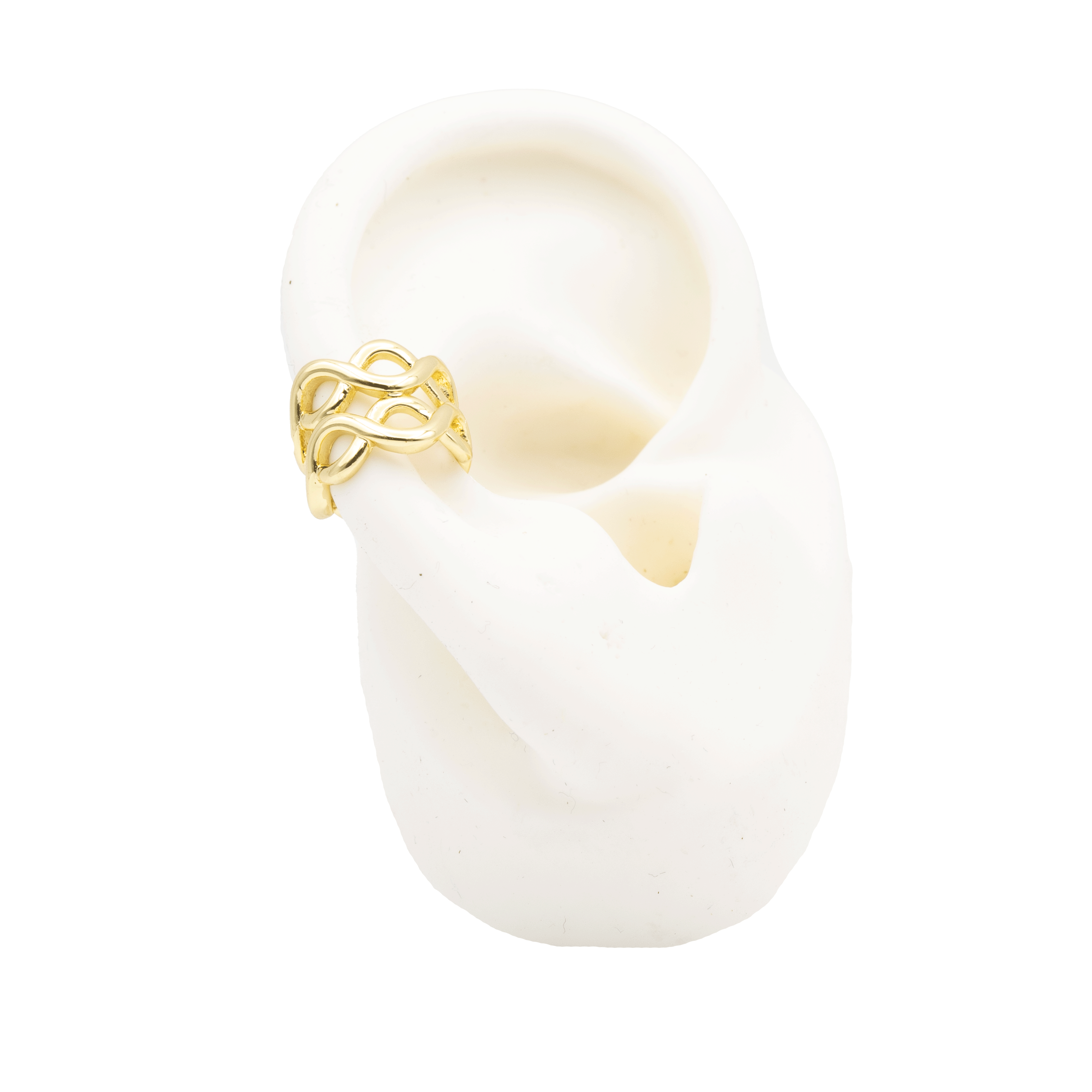 EARCUFF ONDAS TRENZADAS BAÑO EN RODIO