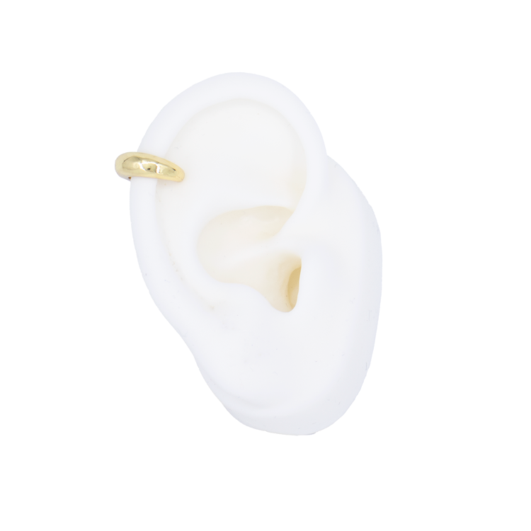 EARCUFF LISO DORADO BAÑO EN RODIO