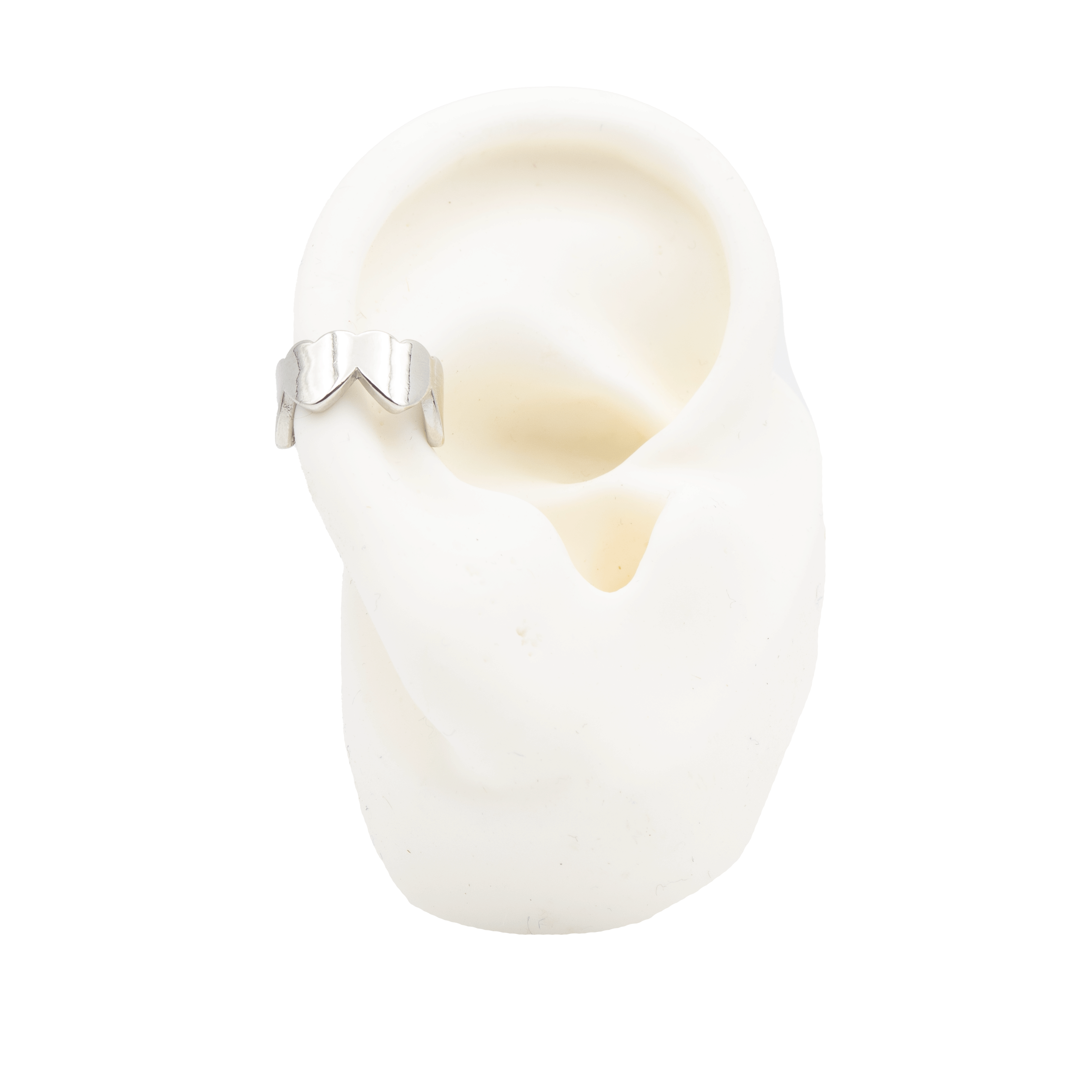 EARCUFF CORAZONES HORIZONTALES BAÑO EN RODIO