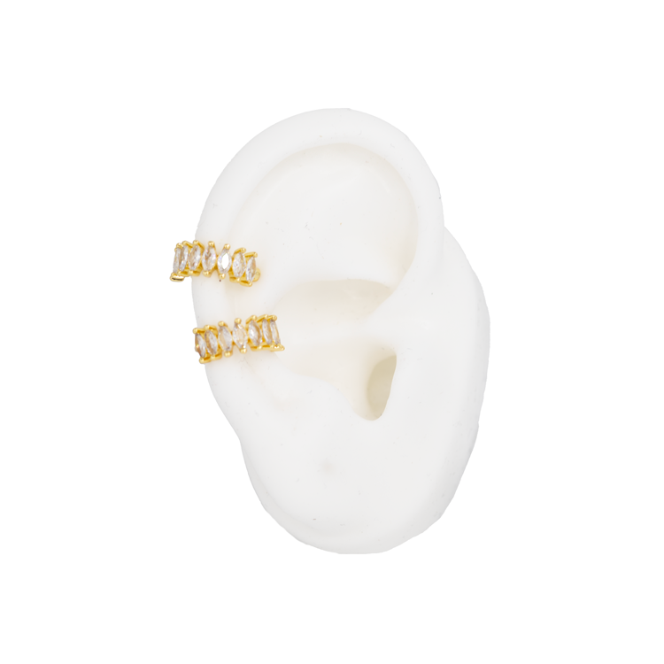 EARCUFF ROMBOS CIRCONADO MINI BAÑO EN RODIO