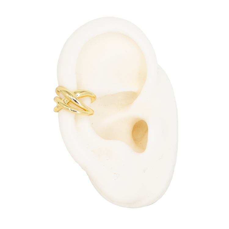 EARCUFF LISO ENLAZADO BAÑO EN RODIO