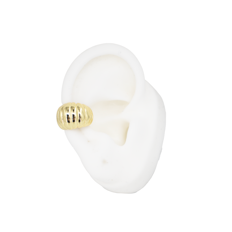 EARCUFF LISO TIPO CARACOL BAÑO EN RODIO