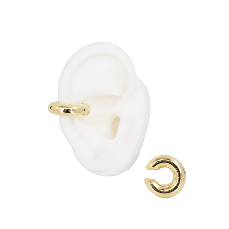 EARCUFF LISO MINI DORADO BAÑO EN RODIO