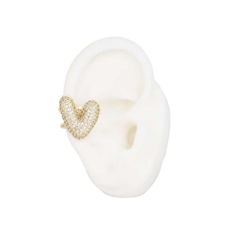 EARCUFF CORAZÓN CIRCONADO BAÑO EN RODIO