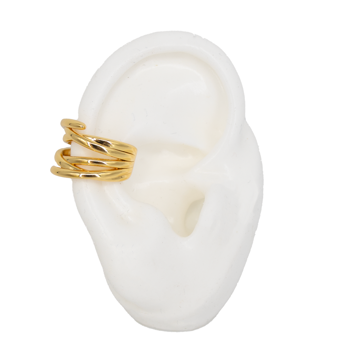 EARCUFF LAZO INVERIDO  BAÑO EN RODIO