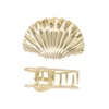 HAIR CLIPS CONCHA DORADA BAÑO EN RODIO