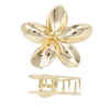 HAIR CLIPS FLOR DORADA BAÑO EN RODIO