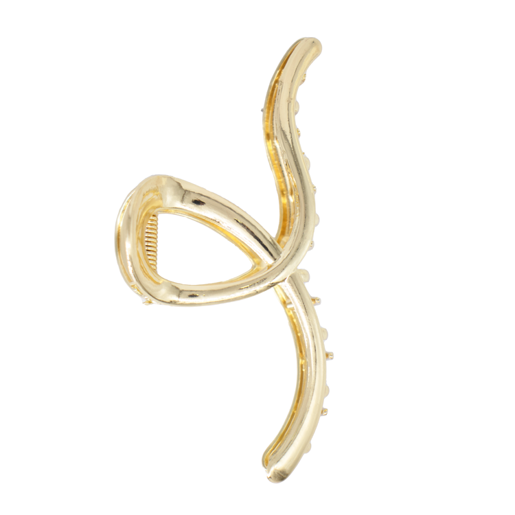 HAIR CLIPS LAZO DORADO BAÑO EN RODIO