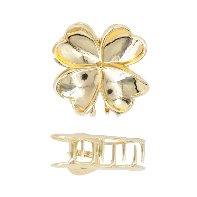HAIR CLIPS TREBOL BAÑO EN RODIO