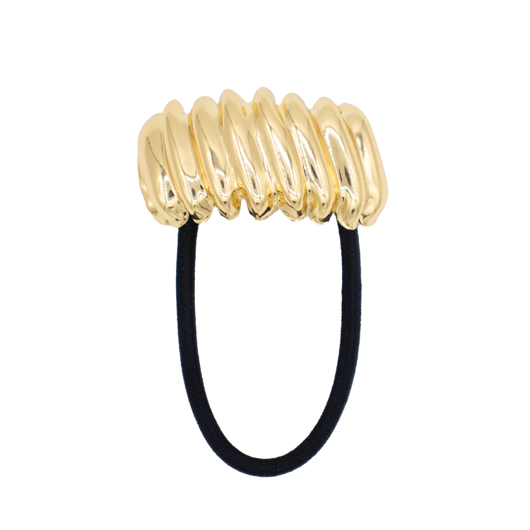 PONY CUFF ONDAS DORADO BAÑO EN RODIO