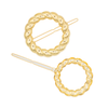 HAIR CLIPS CIRCULO ESPIRAL DORADO BAÑO EN RODIO