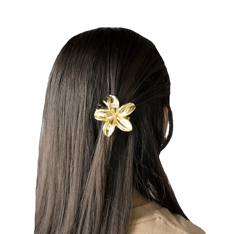 HAIR CLIPS FLOR DORADA PEQUEÑA BAÑO EN RODIO