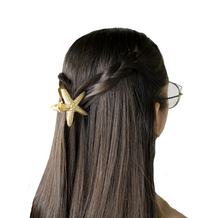 HAIR CLIPS ESTRELLA DE MAR BAÑO EN RODIO