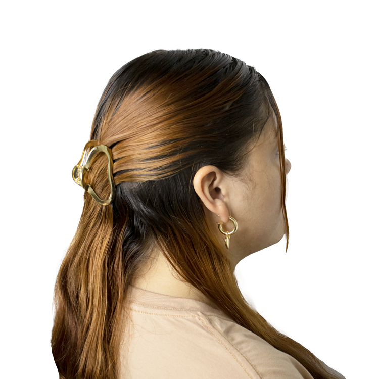 HAIR CLIPS TRIANGULO SUAVE BAÑO EN RODIO