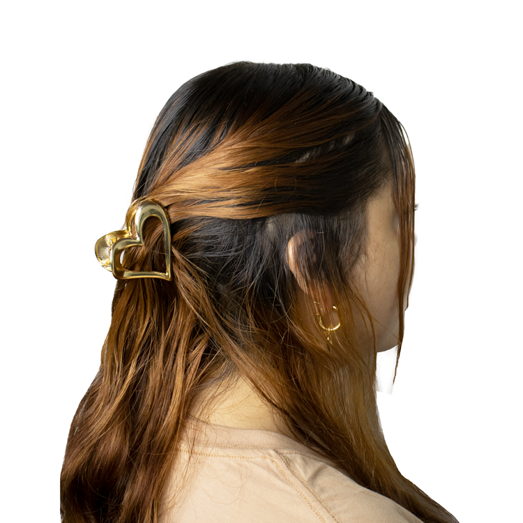 HAIR CLIPS CORAZON SILUETA BAÑO EN RODIO