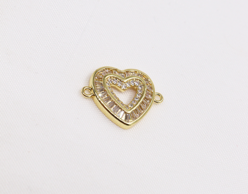 DIJES PARA PULSERAS CORAZONES BAÑO EN RODIO