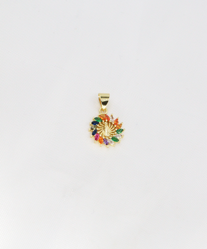 DIJE EN RODIO VIRGEN MULTICOLOR