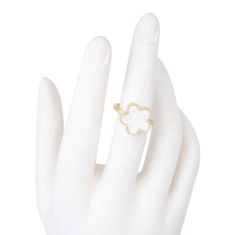 ANILLO FLOR SELENA BAÑO EN RODIO