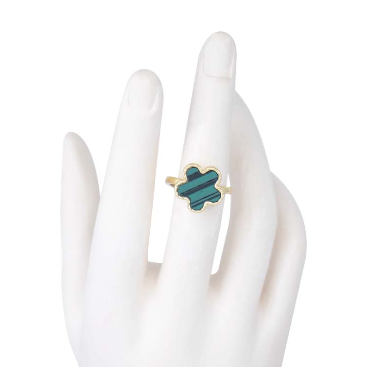 ANILLO FLOR SELENA BAÑO EN RODIO