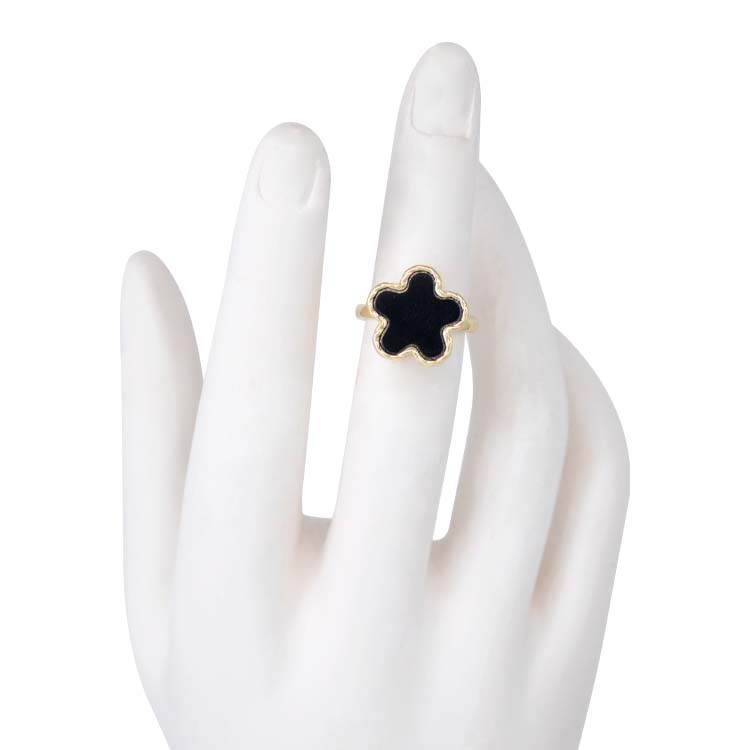ANILLO FLOR SELENA BAÑO EN RODIO
