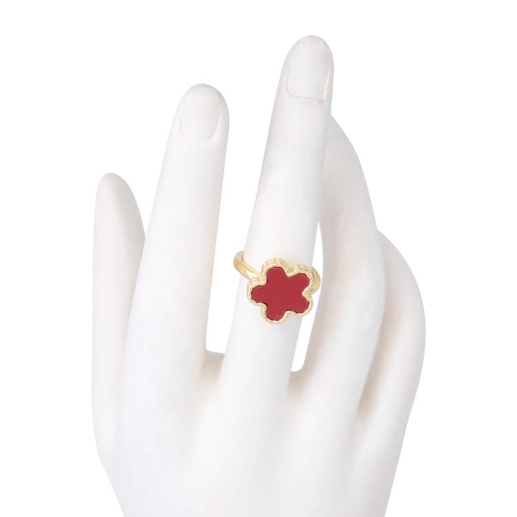 ANILLO FLOR SELENA BAÑO EN RODIO