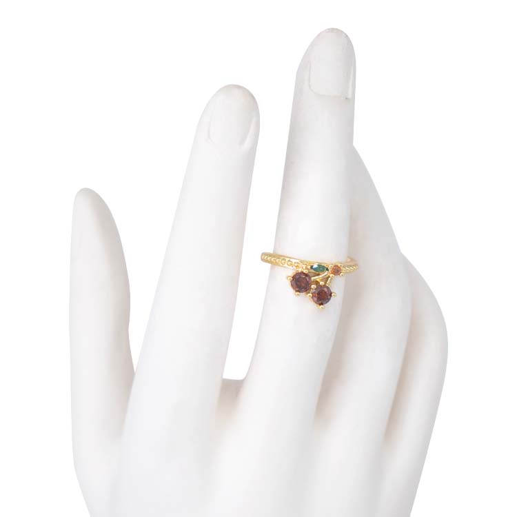 ANILLO CEREZAS MINI POP BAÑO EN RODIO