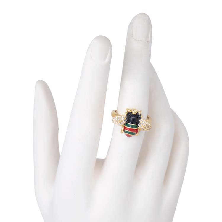 ANILLO ABEJA PANAFRICANA BAÑO EN RODIO