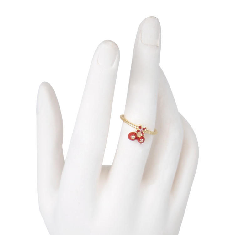 ANILLO CHERRY CHIC MINI BAÑO EN RODIO